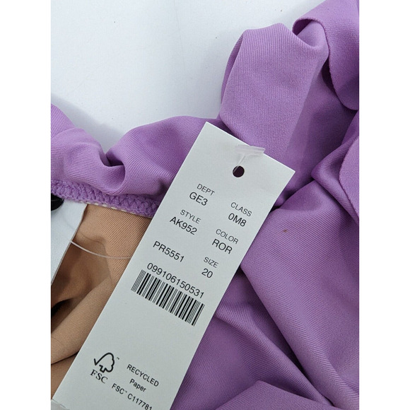 NEW J Crew women SZ 20 Lavender Purple Ruffle Scoop High French Cut Swimsuit - Picture 6 of 7